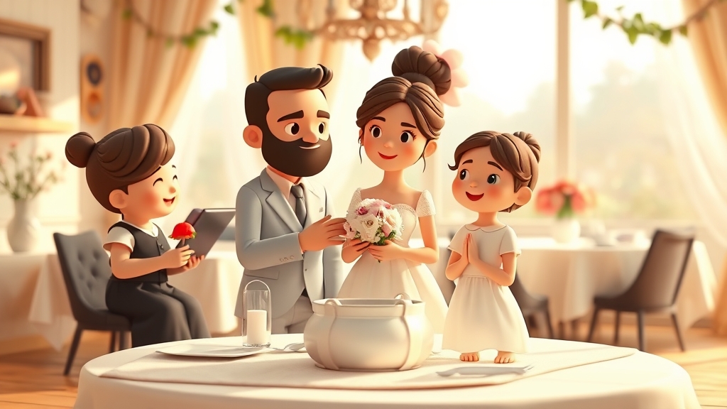 Ilustrație editorială 3D despre botez restrâns acasă sau la restaurant: cum alegi