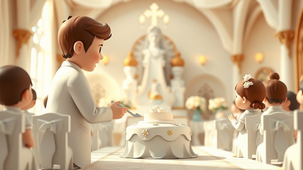 Ilustrație editorială 3D despre cum alegi biserica pentru botez fără decizii grăbite