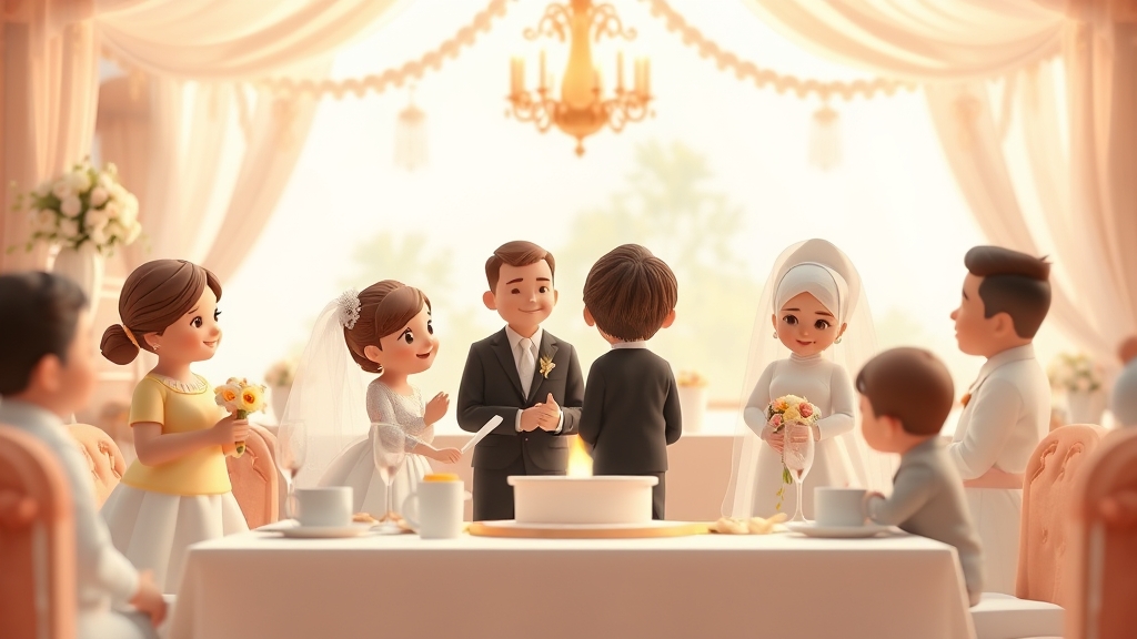 Ilustrație editorială 3D despre cum estimezi costul pe invitat la botez