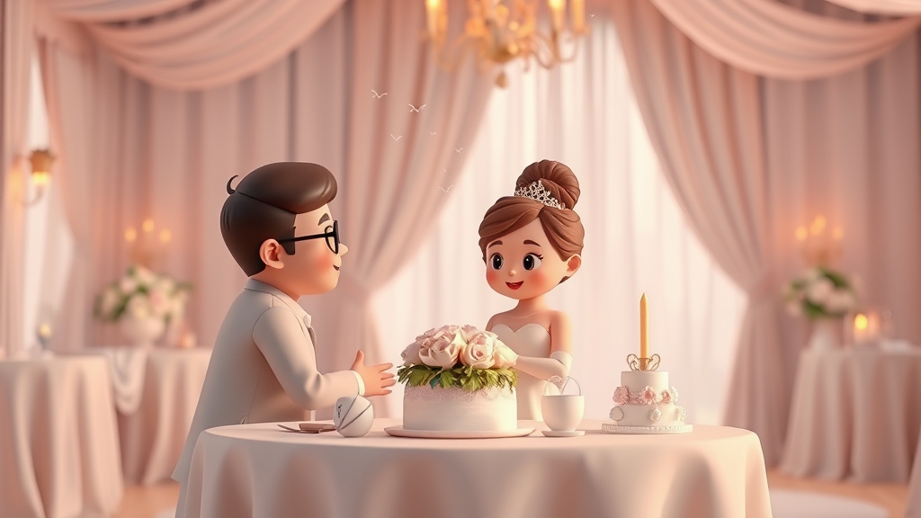 Ilustrație editorială 3D despre decor de botez elegant fără să încarci sala