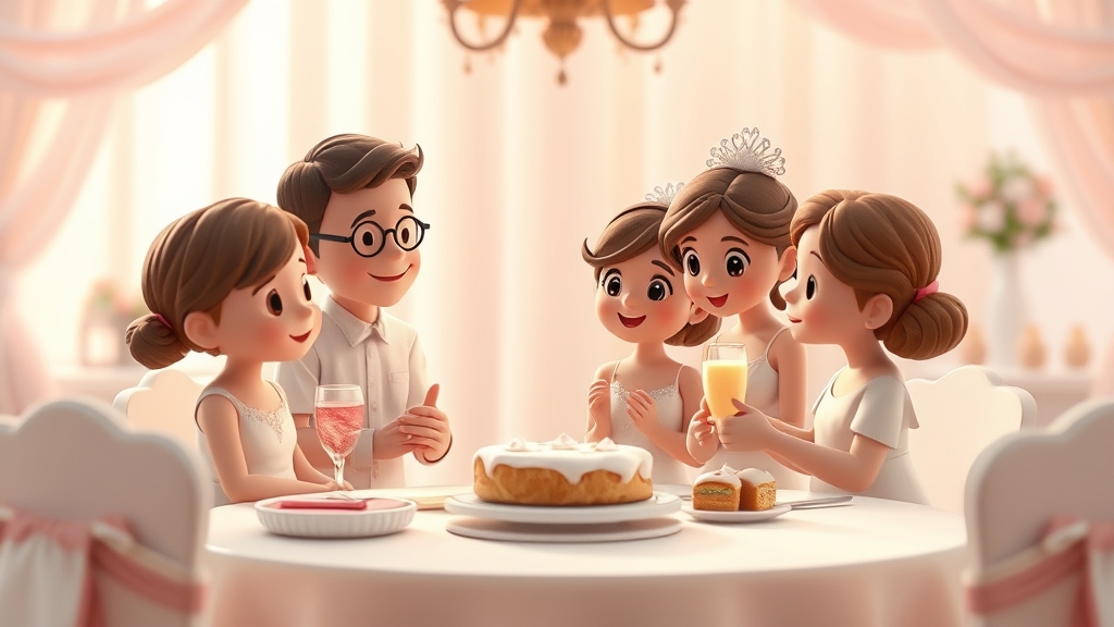 Ilustrație editorială 3D despre meniu pentru botez: cum alegi variante potrivite pentru invitați