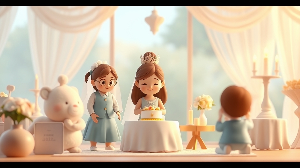 Ilustrație editorială 3D despre timeline pentru ziua botezului de acasă până la petrecere